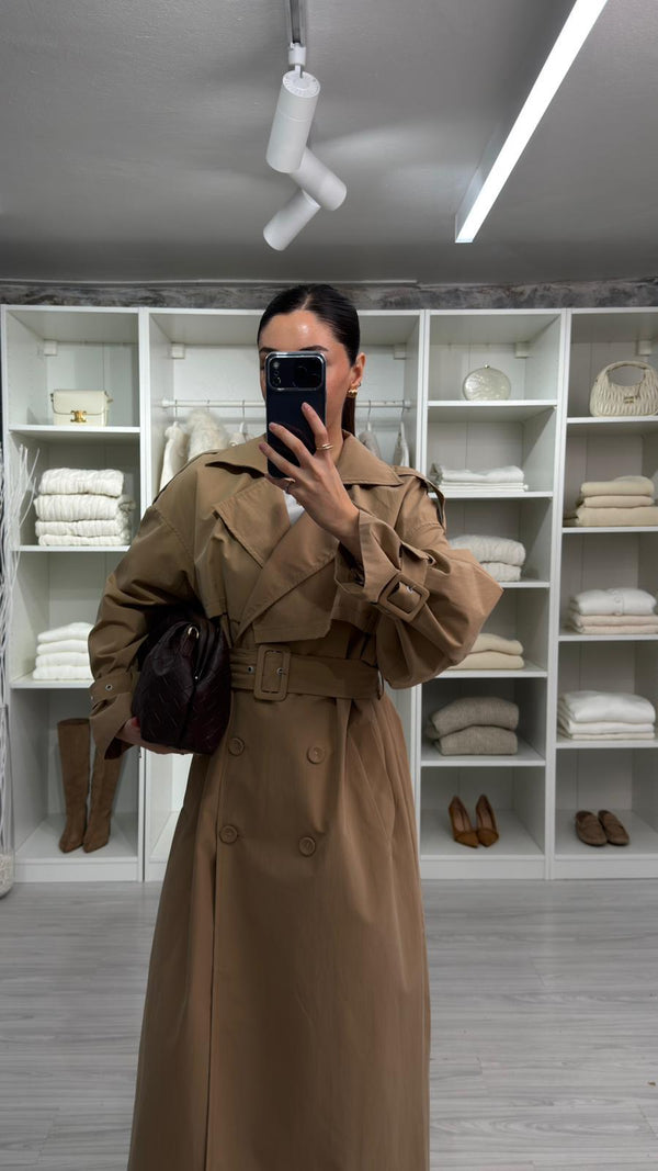CAMEL VOGUE OVERSİZE TRENÇKOT