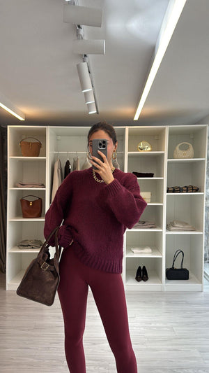 BORDO BİSİKLET YAKA OVERSIZE KAZA