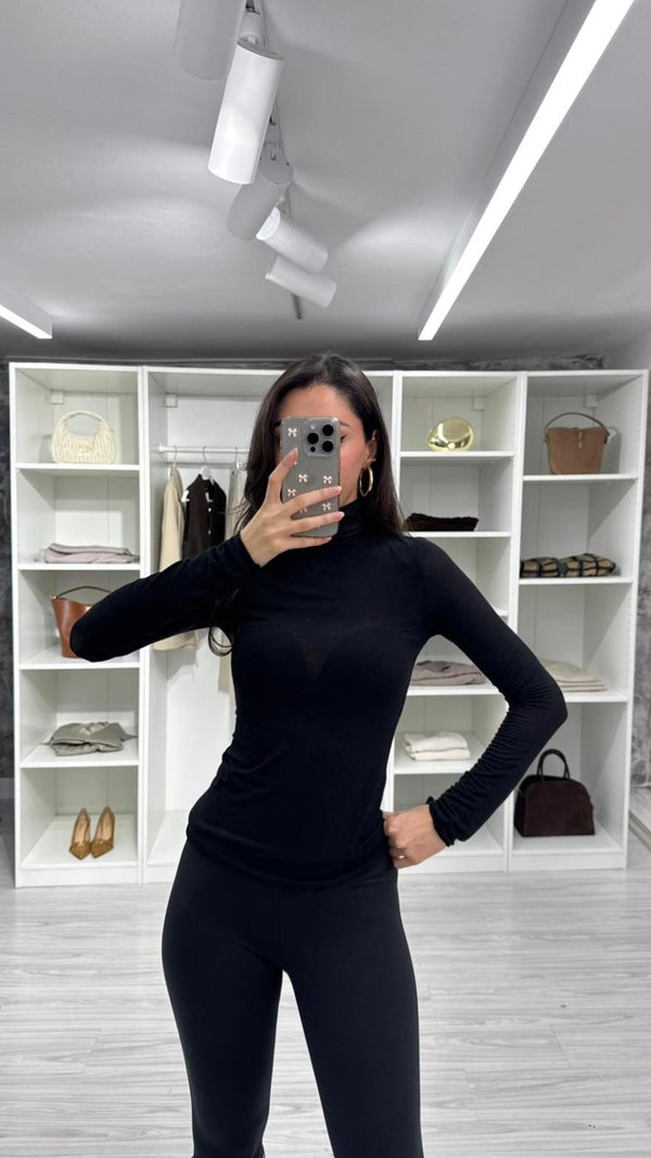 SİYAH BALIKÇI YAKA KAŞMİR BODY