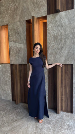 LACİVERT MARKA MODEL MAXİ ELBİSE