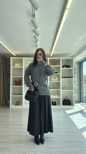 SİYAH PREMIUM SATEN ETEK