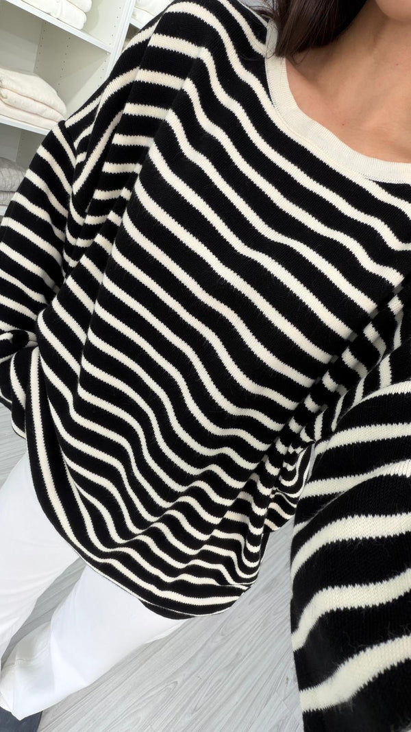 OVERSIZE ÇİZGİLİ TRİKO