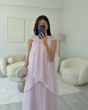 PEMBE ŞALLI ELBİSE