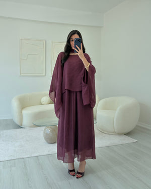 BORDO PELERİN ELBİSE TAKIM
