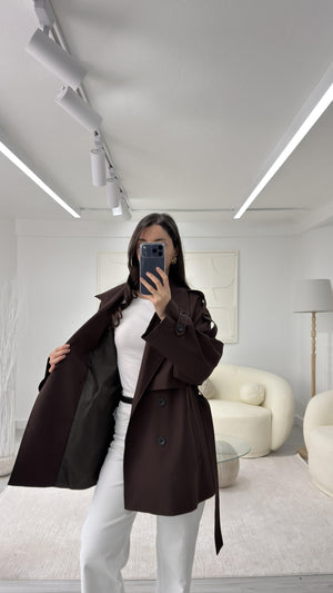 OVERSIZE TRENÇKOT - KAHVE