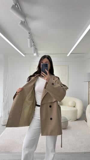 CAMEL OVERSIZE  TRENÇKOT