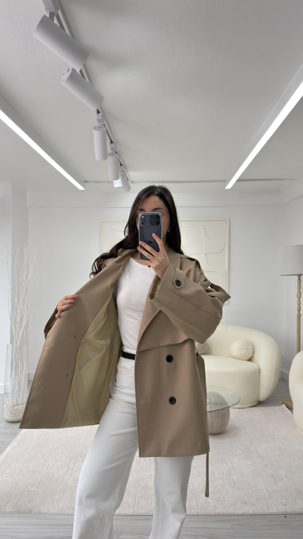 CAMEL OVERSIZE  TRENÇKOT