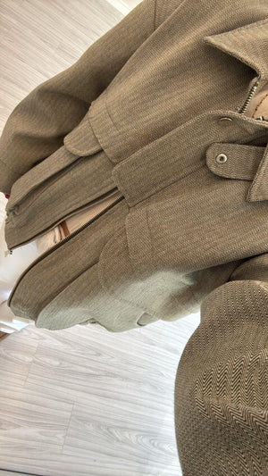 HAKİ OVERSIZE KIRÇILLI BOMBER CEKET
