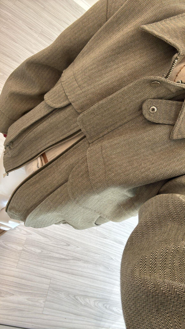 HAKİ OVERSIZE KIRÇILLI BOMBER CEKET