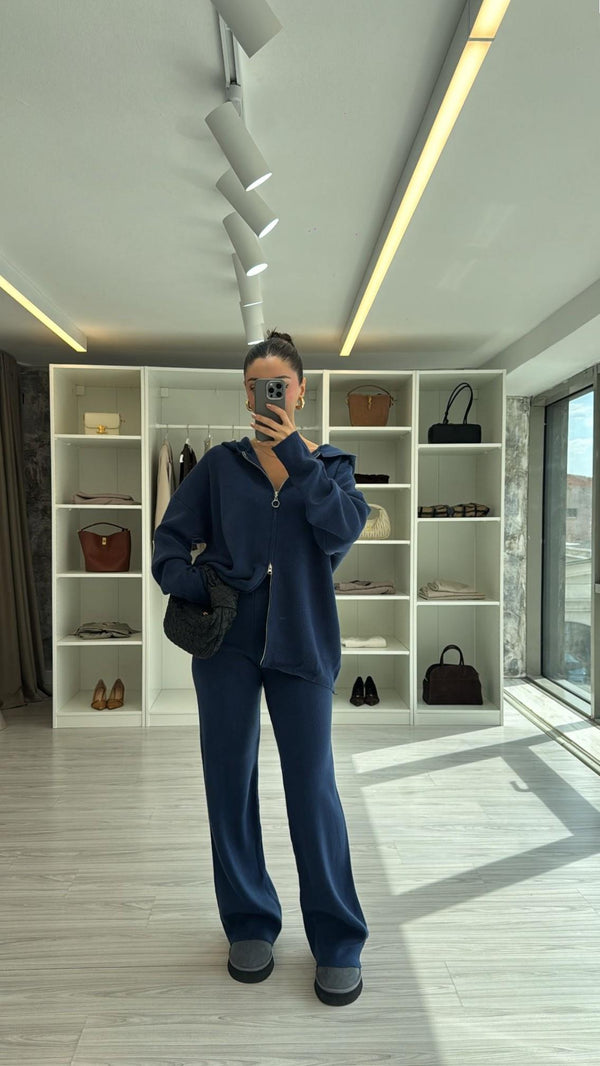 LACİVERT FERMUARLI TRİKO TAKIM