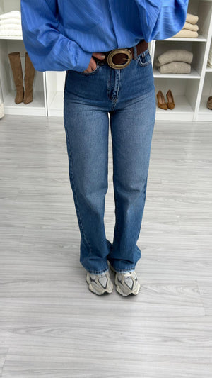 LACİVERT NALA WİDE LEG JEAN