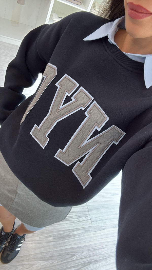 YAKA DETAYLI OVERSIZE SWEAT