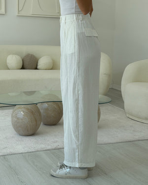 BEYAZ BAGGY TAŞLI PANTOLON