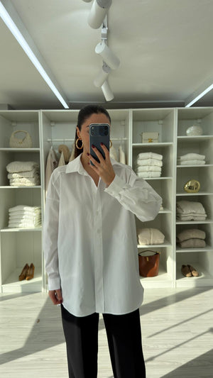 BEYAZ ASTRE OVERSIZE POPLİN GÖMLEK