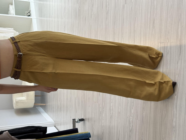 HARDAL KEMERLİ KETEN PANTOLON