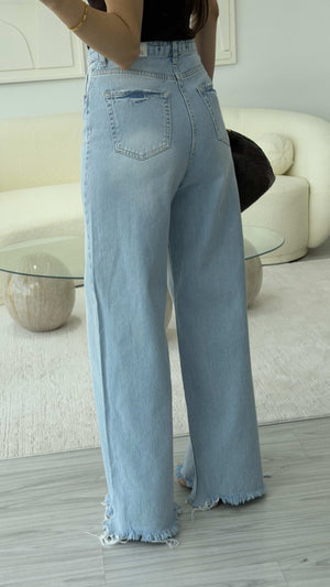 PAÇA YIRTMAÇLI BAGGY JEAN