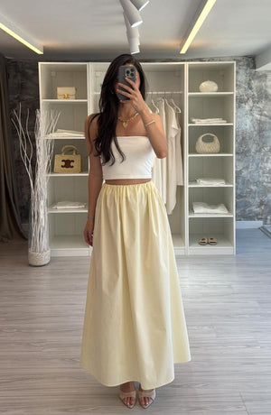 SARI POPLİN MAXİ ETEK