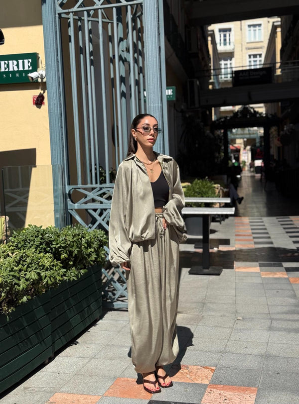 HAKİ PREMIUM SATEN ŞALVAR PANTOLON