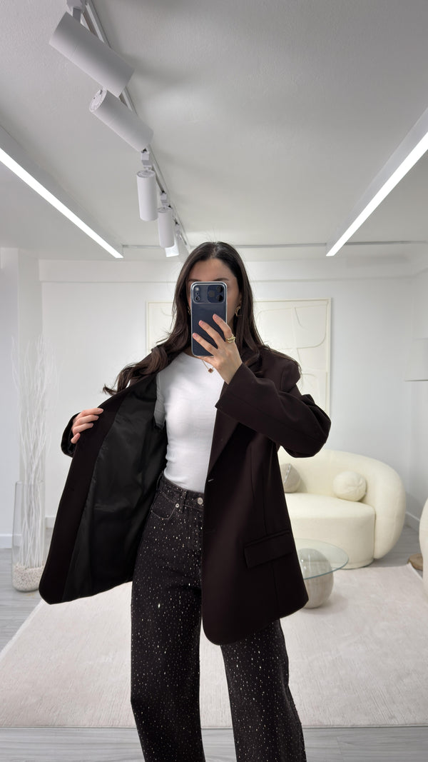 KAHVERNGİ SİLVA OVERSIZE BLAZER