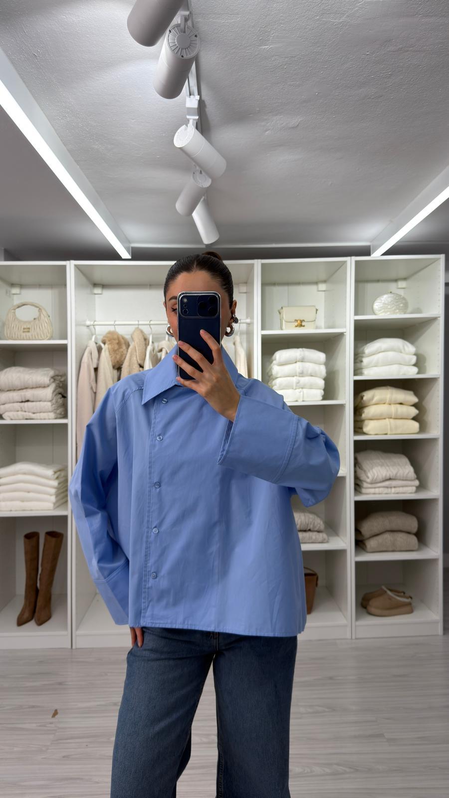 MAVİ REGLAN POPLİN GÖMLEK