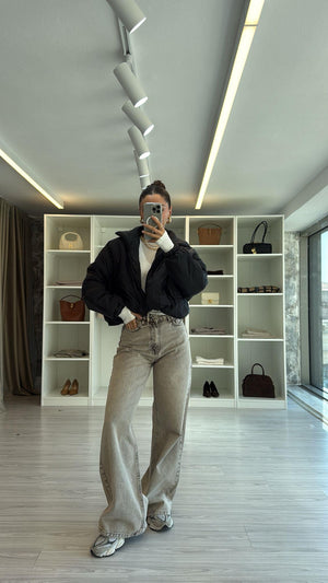SİYAH OVERSIZE İNCE MONT