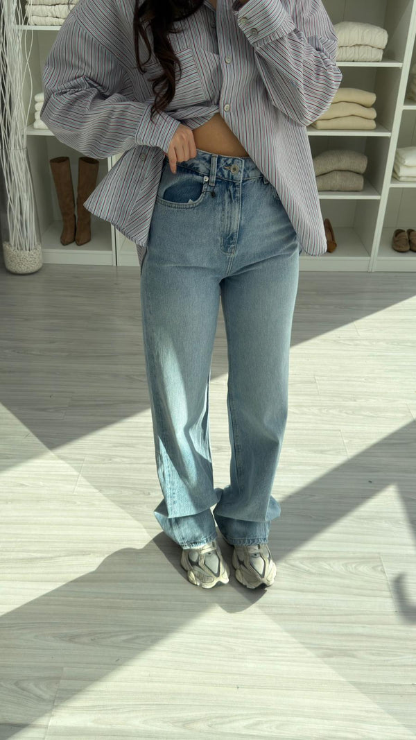 MAVİ NALA WİDE LEG JEAN