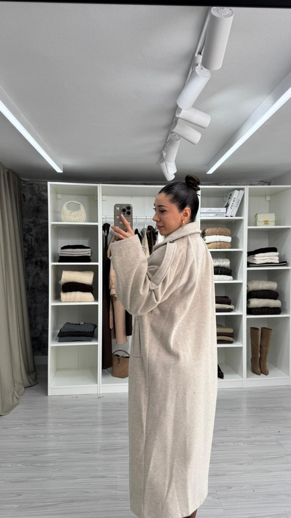 TAŞ NORA DÜĞMELİ OVERSIZE KABAN