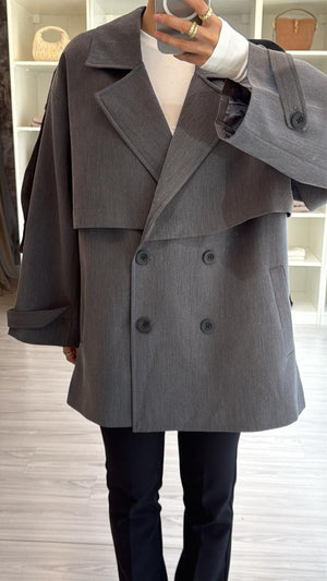 ANTRASİT OVERSIZE TRENÇKOT