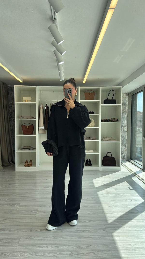 SİYAH YARIM FERMUARLI PREMIUM TAKIM