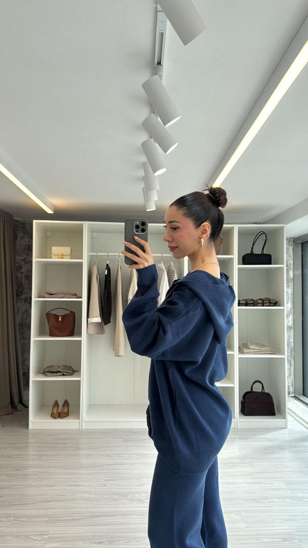 LACİVERT FERMUARLI TRİKO TAKIM