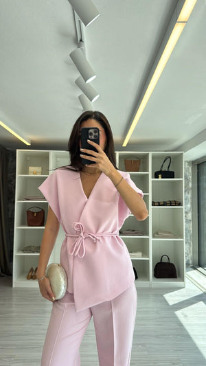 PEMBE ATLAS YELEK TAKIM
