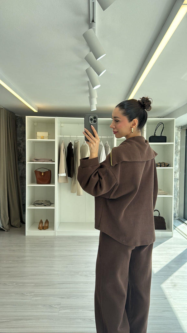 KAHVERENGİ YARIM FERMUARLI PREMIUM TAKIM
