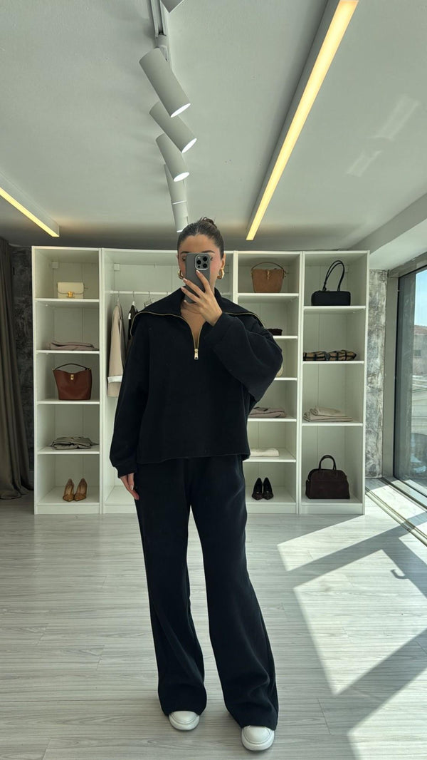 SİYAH YARIM FERMUARLI PREMIUM TAKIM
