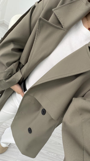 HAKİ OVERSIZE TRENÇKOT