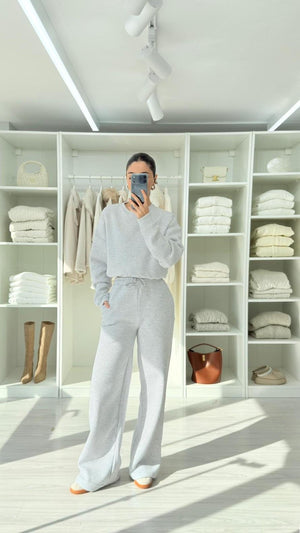 GRİ ALO ŞARDONLU SWEAT TAKIM