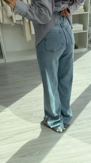 MAVİ NALA WİDE LEG JEAN