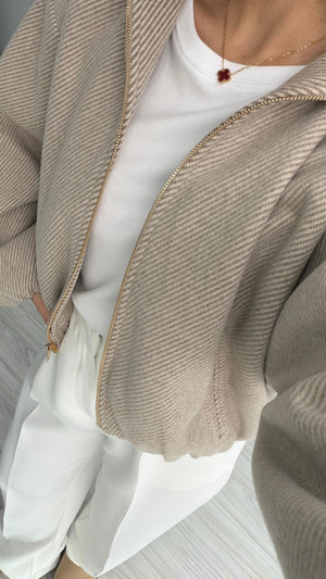 VİZON OVERSIZE KAPÜŞONLU CEKET