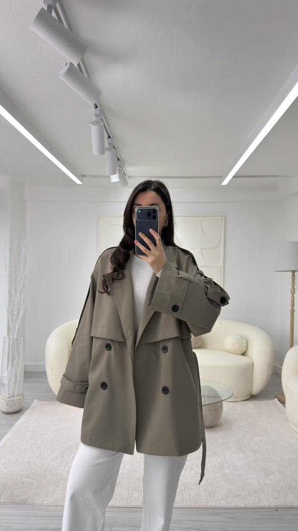 HAKİ OVERSIZE TRENÇKOT