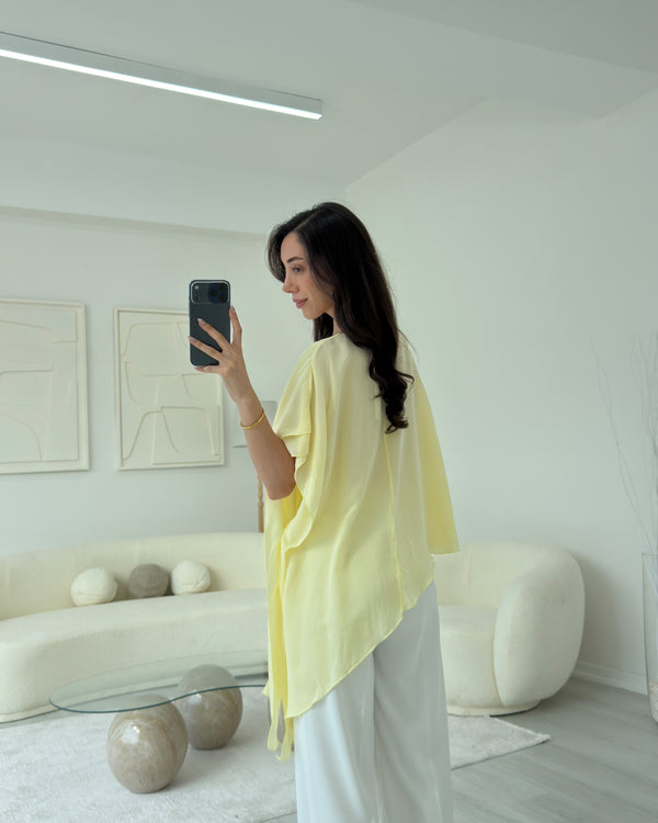 SARI ASİMETRİK BLUZ