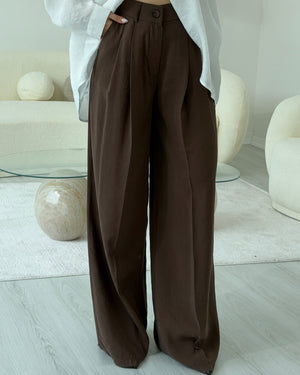 KAHVERENGİ TENSEL PANTOLON