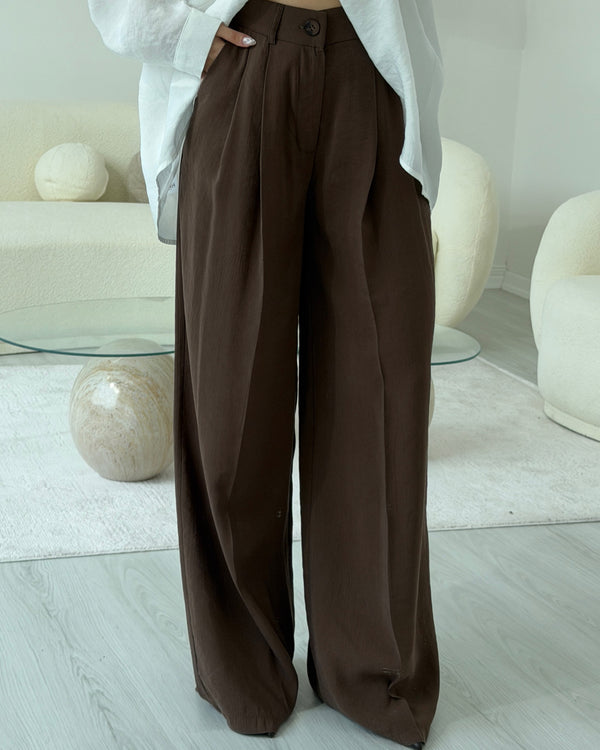 KAHVERENGİ TENSEL PANTOLON