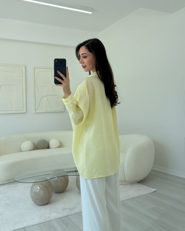 SARI OVERSIZE TENSEL GÖMLEK