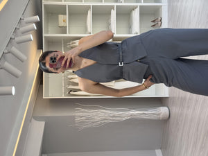 GRİ ÇİZGİLİ YELEK PANTOLON TAKIM