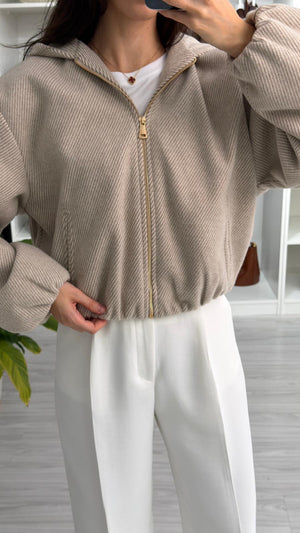 VİZON OVERSIZE KAPÜŞONLU CEKET