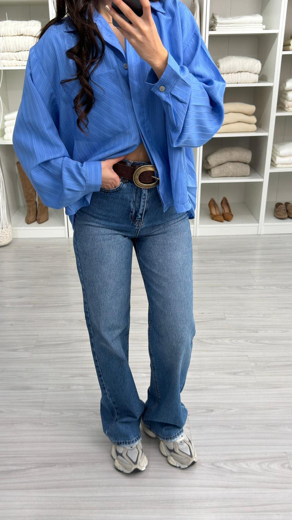 LACİVERT NALA WİDE LEG JEAN