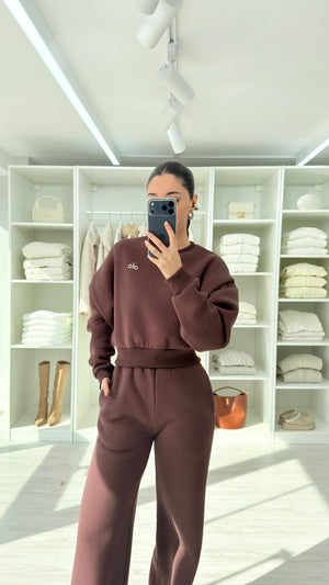 KAHVERENGİ ALO ŞARDONLU SWEAT TAKIM