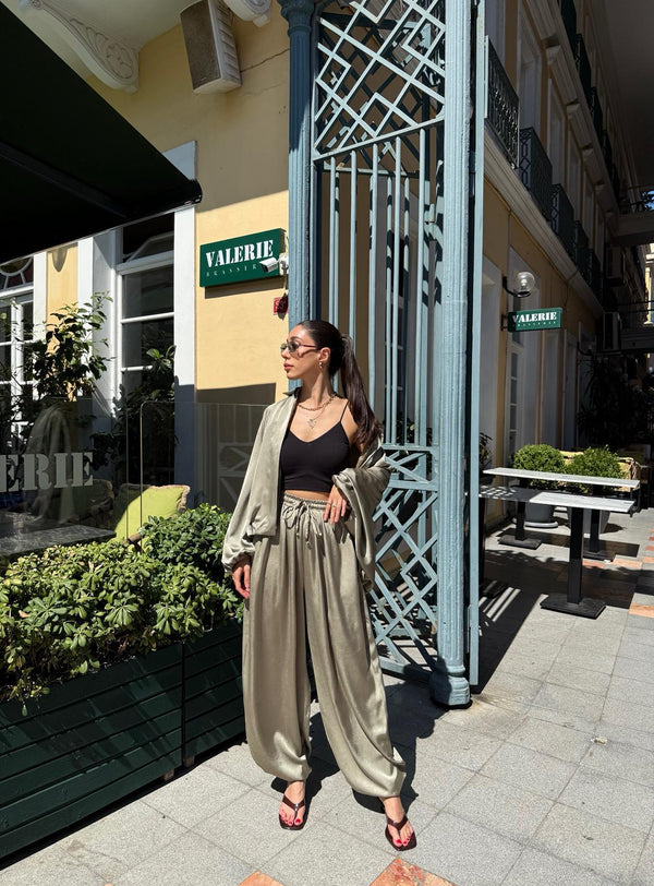 HAKİ PREMIUM SATEN BOMBER CEKET