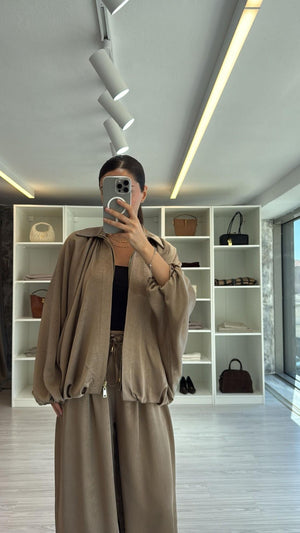 VİZON PREMIUM SATEN BOMBER CEKET