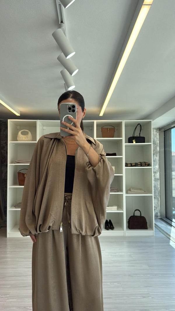 VİZON PREMIUM SATEN BOMBER CEKET