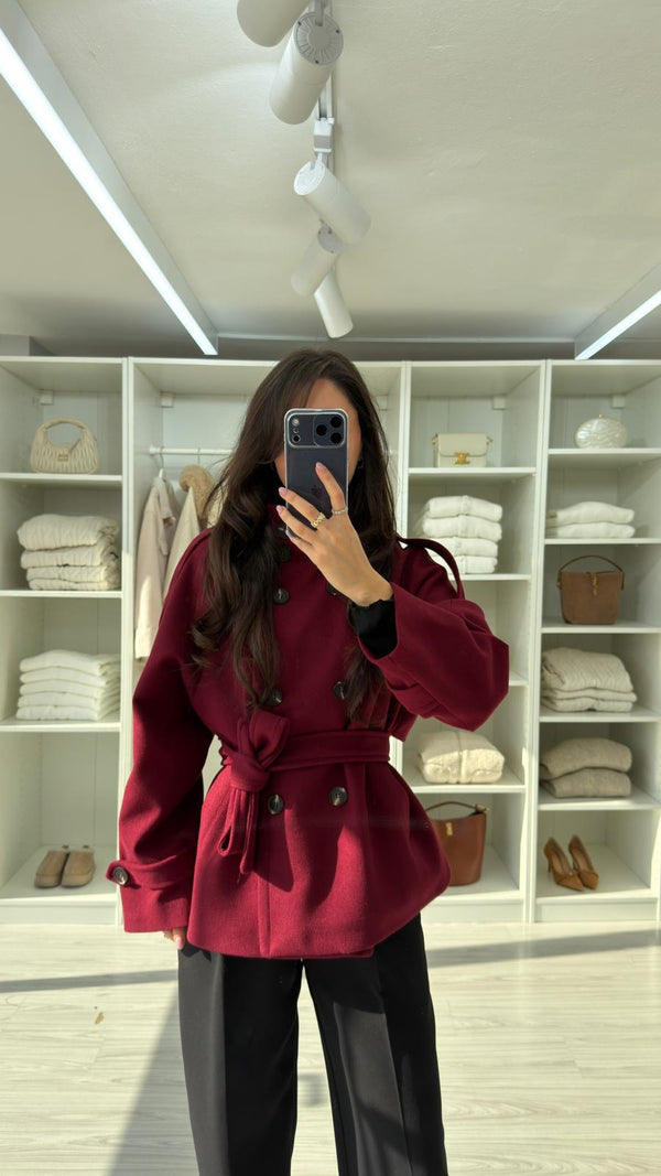 BORDO MORENİA DİK YAKA KAŞE